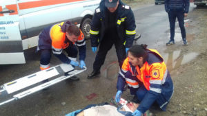 Victima salvata de pompieri