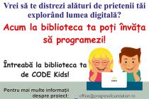 „Copiii fac coding” şi la Biblioteca Judeţeană G. T. Kirileanu