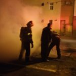 Pompieri masina incendiata