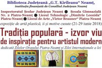 Expoziţie de desene, ii şi motive populare cusute la Biblioteca Judeţeană