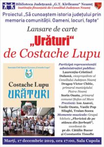 Afis lansare Costache Lupu Uraturi