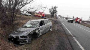 Accident rutier Sabaoani autoturism microbuz