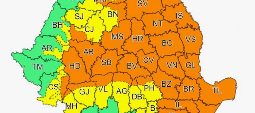Județul Neamț, din nou sub avertizare de cod PORTOCALIU de ploi