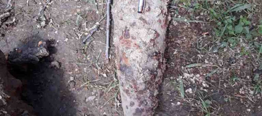 Proiectil neexplodat descoperit în timpul săpăturilor unui beci