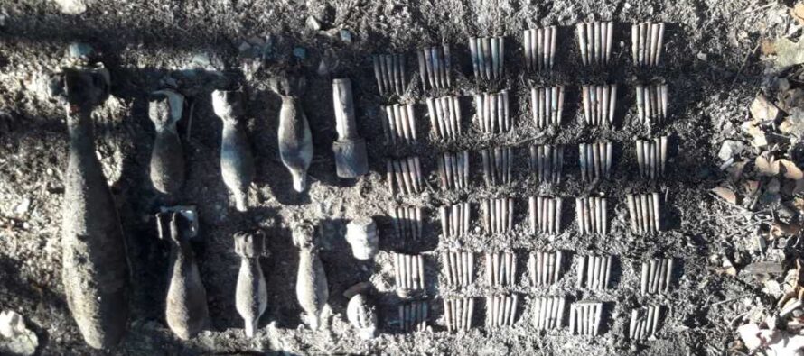 Mai multe elemente de muniţie neexplodată descoperite în pădurea Nemţişor din Vânători-Neamţ