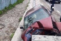 Accident rutier la Brusturi. Un autoturism a ieșit de pe șosea și s-a oprit într-un șanț.