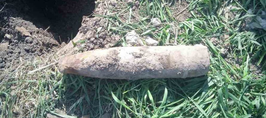 Proiectil neexplodat descoperit în timpul unor lucrări, în comuna Dragomirești