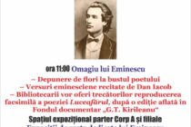 Manifestări culturale în memoria lui Mihai Eminescu la Biblioteca Județeană
