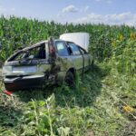 autoturism rasturnat in lan de porumb 2