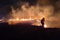 Aproape 6 hectare de vegetație au ars, ieri seară, în cartierul Văleni din Piatra Neamț