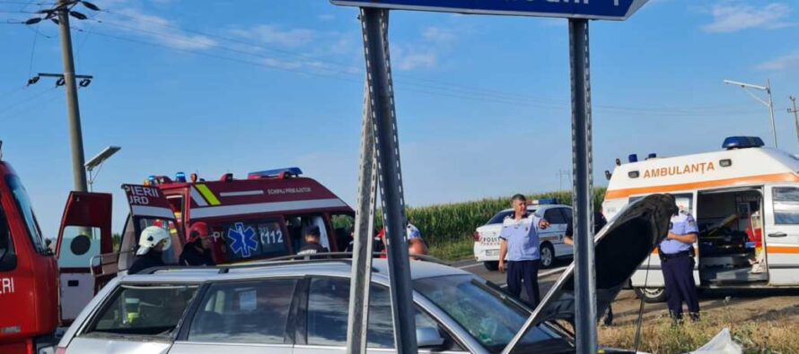 Accident rutier între două autoturisme pe E85, lângă Săbăoani