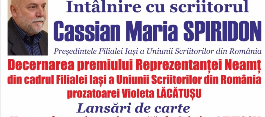 Întâlnire cu scriitorul Cassian Maria Spiridon, la Biblioteca Județeană