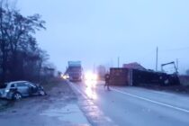 Accident rutier între un TIR și un autoturism la Gherăiești, două persoane au fost rănite