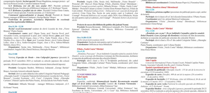 Zilele Bibliotecii Județene „G.T. Kirileanu“ Neamț