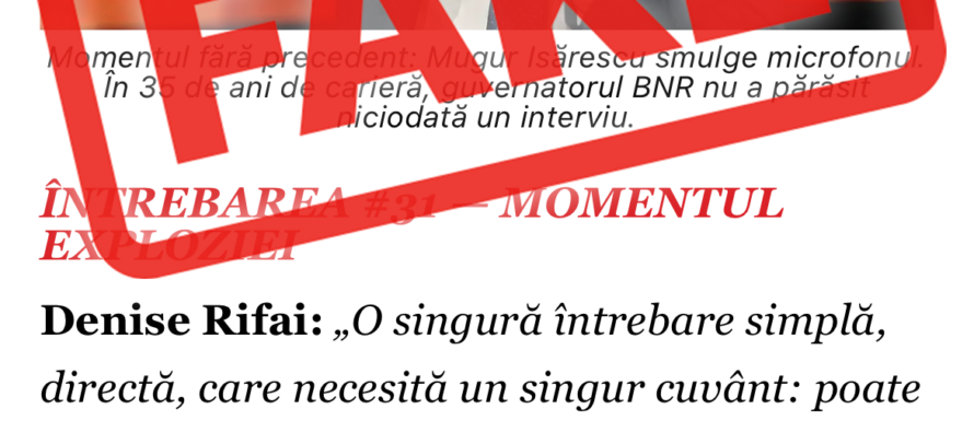 Tentativă de fraudă financiară tip deepfake care folosește imaginea guvernatorului BNR